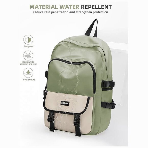 Lightweight Backpack for Women Men, Travel Casual Daypack Laptop I2-lightgreen - Picture 5 of 6